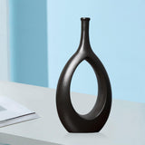 Maxbell Flower Pot Hollow Design Minimalist Ceramic Vase for Decor Tabletop Home