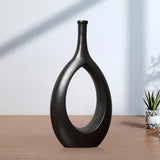 Maxbell Flower Pot Hollow Design Minimalist Ceramic Vase for Decor Tabletop Home