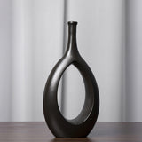 Maxbell Flower Pot Hollow Design Minimalist Ceramic Vase for Decor Tabletop Home