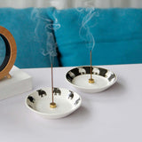 Maxbell Incense Burner Censer Holder Cone Incense Tray for Living Room Zen Black Bottom