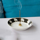 Maxbell Incense Burner Censer Holder Cone Incense Tray for Living Room Zen Black Bottom