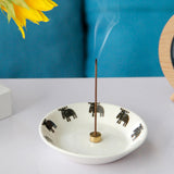 Maxbell Incense Burner Censer Holder Cone Incense Tray for Living Room Zen White Bottom
