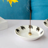 Maxbell Incense Burner Censer Holder Cone Incense Tray for Living Room Zen White Bottom
