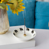 Maxbell Incense Burner Censer Holder Cone Incense Tray for Living Room Zen White Bottom