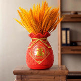 Maxbell Flower Vase Flowerpot Dried Flowers Room Decoration red