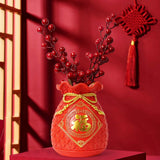 Maxbell Flower Vase Flowerpot Dried Flowers Room Decoration red