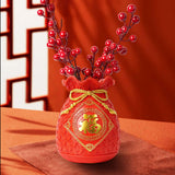 Maxbell Flower Vase Flowerpot Dried Flowers Room Decoration red