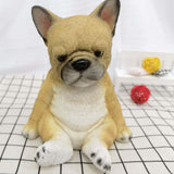 Maxbell Cute Puppy Statue Resin Ornament Dog Memorial Figurine for Bedroom Shelf Sitting Dog