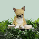 Maxbell Cute Puppy Statue Resin Ornament Dog Memorial Figurine for Bedroom Shelf Sitting Dog
