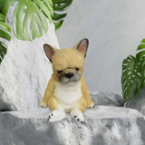 Maxbell Cute Puppy Statue Resin Ornament Dog Memorial Figurine for Bedroom Shelf Sitting Dog