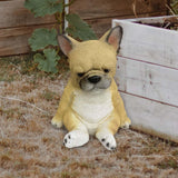 Maxbell Cute Puppy Statue Resin Ornament Dog Memorial Figurine for Bedroom Shelf Sitting Dog