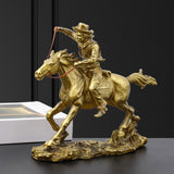 Maxbell Galloping Horse Riding Statuette Animal Figure Statue for Opening Gift