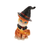 Maxbell Halloween Cat Decoration Resin Craft for Car Dashboard Living Room Shelf Cat Hat