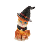 Maxbell Halloween Cat Decoration Resin Craft for Car Dashboard Living Room Shelf Cat Hat