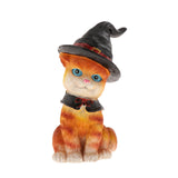 Maxbell Halloween Cat Decoration Resin Craft for Car Dashboard Living Room Shelf Cat Hat