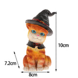 Maxbell Halloween Cat Decoration Resin Craft for Car Dashboard Living Room Shelf Cat Hat