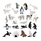Maxbell 26x Mini Polar Animal Figurines Model for Collectibles Home Desktop Decor