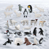 Maxbell 26x Mini Polar Animal Figurines Model for Collectibles Home Desktop Decor