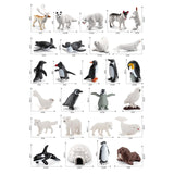 Maxbell 26x Mini Polar Animal Figurines Model for Collectibles Home Desktop Decor