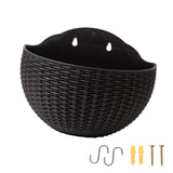 Maxbell Modern Wall Planter Self Watering Pot Plant Hanger for Floral Indoor Outdoor Black