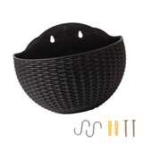 Maxbell Modern Wall Planter Self Watering Pot Plant Hanger for Floral Indoor Outdoor Black