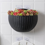 Maxbell Modern Wall Planter Self Watering Pot Plant Hanger for Floral Indoor Outdoor Black