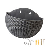 Maxbell Modern Wall Planter Self Watering Pot Plant Hanger for Floral Indoor Outdoor Silver Gray