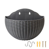 Maxbell Modern Wall Planter Self Watering Pot Plant Hanger for Floral Indoor Outdoor Silver Gray