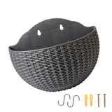 Maxbell Modern Wall Planter Self Watering Pot Plant Hanger for Floral Indoor Outdoor Silver Gray