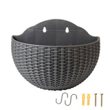Maxbell Modern Wall Planter Self Watering Pot Plant Hanger for Floral Indoor Outdoor Silver Gray