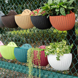 Maxbell Modern Wall Planter Self Watering Pot Plant Hanger for Floral Indoor Outdoor Wine Red