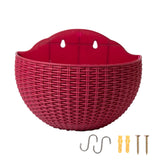 Maxbell Modern Wall Planter Self Watering Pot Plant Hanger for Floral Indoor Outdoor Wine Red
