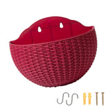Maxbell Modern Wall Planter Self Watering Pot Plant Hanger for Floral Indoor Outdoor Wine Red