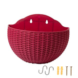 Maxbell Modern Wall Planter Self Watering Pot Plant Hanger for Floral Indoor Outdoor Wine Red