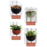 Maxbell Modern Wall Planter Self Watering Pot Plant Hanger for Floral Indoor Outdoor Wine Red