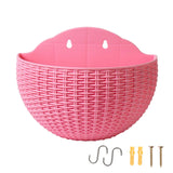 Maxbell Modern Wall Planter Self Watering Pot Plant Hanger for Floral Indoor Outdoor Pink