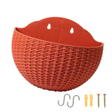 Maxbell Modern Wall Planter Self Watering Pot Plant Hanger for Floral Indoor Outdoor Brick Red