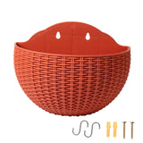 Maxbell Modern Wall Planter Self Watering Pot Plant Hanger for Floral Indoor Outdoor Brick Red