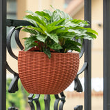 Maxbell Modern Wall Planter Self Watering Pot Plant Hanger for Floral Indoor Outdoor Brick Red