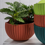 Maxbell Modern Wall Planter Self Watering Pot Plant Hanger for Floral Indoor Outdoor Brick Red
