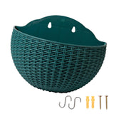 Maxbell Modern Wall Planter Self Watering Pot Plant Hanger for Floral Indoor Outdoor Dark Green