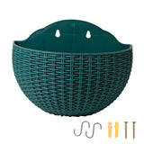 Maxbell Modern Wall Planter Self Watering Pot Plant Hanger for Floral Indoor Outdoor Dark Green