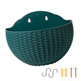 Maxbell Modern Wall Planter Self Watering Pot Plant Hanger for Floral Indoor Outdoor Dark Green
