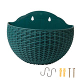 Maxbell Modern Wall Planter Self Watering Pot Plant Hanger for Floral Indoor Outdoor Dark Green