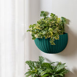 Maxbell Modern Wall Planter Self Watering Pot Plant Hanger for Floral Indoor Outdoor Dark Green