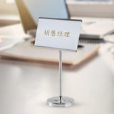 Maxbell Business Card Holder for Desk Card Name Stand Display for Exhibition Silver