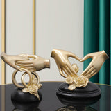 Maxbell Hand Resin Statues Sculptures Hand Gesture Figurines Tabletop Decors Wedding Hold Hand