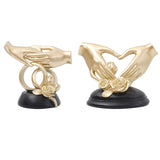 Maxbell Hand Resin Statues Sculptures Hand Gesture Figurines Tabletop Decors Wedding Hold Hand
