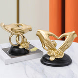 Maxbell Hand Resin Statues Sculptures Hand Gesture Figurines Tabletop Decors Wedding Hold Hand