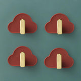 Maxbell 4Pcs Storage Hooks Flexible Self Adhesive for Clothes Keys Bags Red